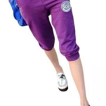 Purple Ladies Candy Color 3/4 Sport Leisure Pants