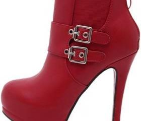 Buckle Strap Platform High Heel Ankle Booties on Luulla