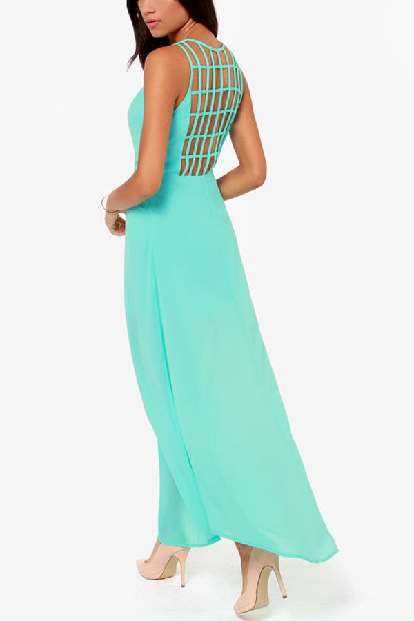 green chiffon maxi