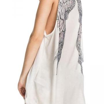 White Wing Printed Casual ..